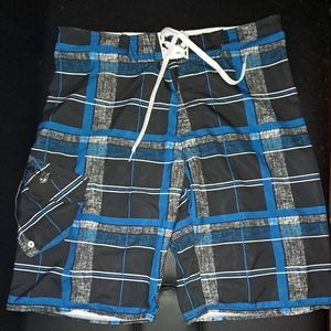 Men's billabong plaid board shorts size 32